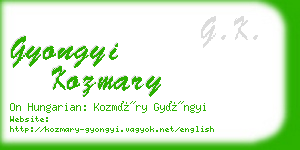 gyongyi kozmary business card